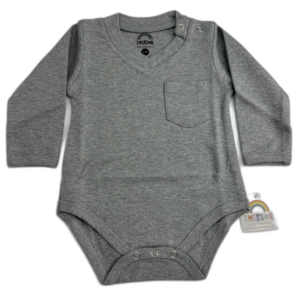 Emerson and Friends Gender Neutral Baby 3-6 months 100%‎ Cotton Grey Bodysuit